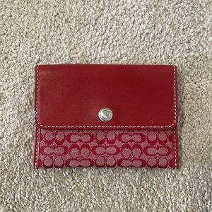 Coach wallet - Red Coach wallet card holder